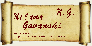 Milana Gavanski vizit kartica